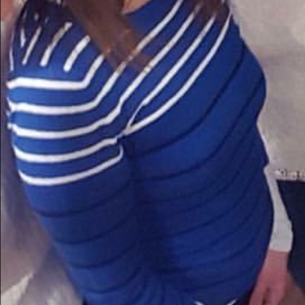 Express Crewneck Sweater Color Block Stripe Xs - image 3